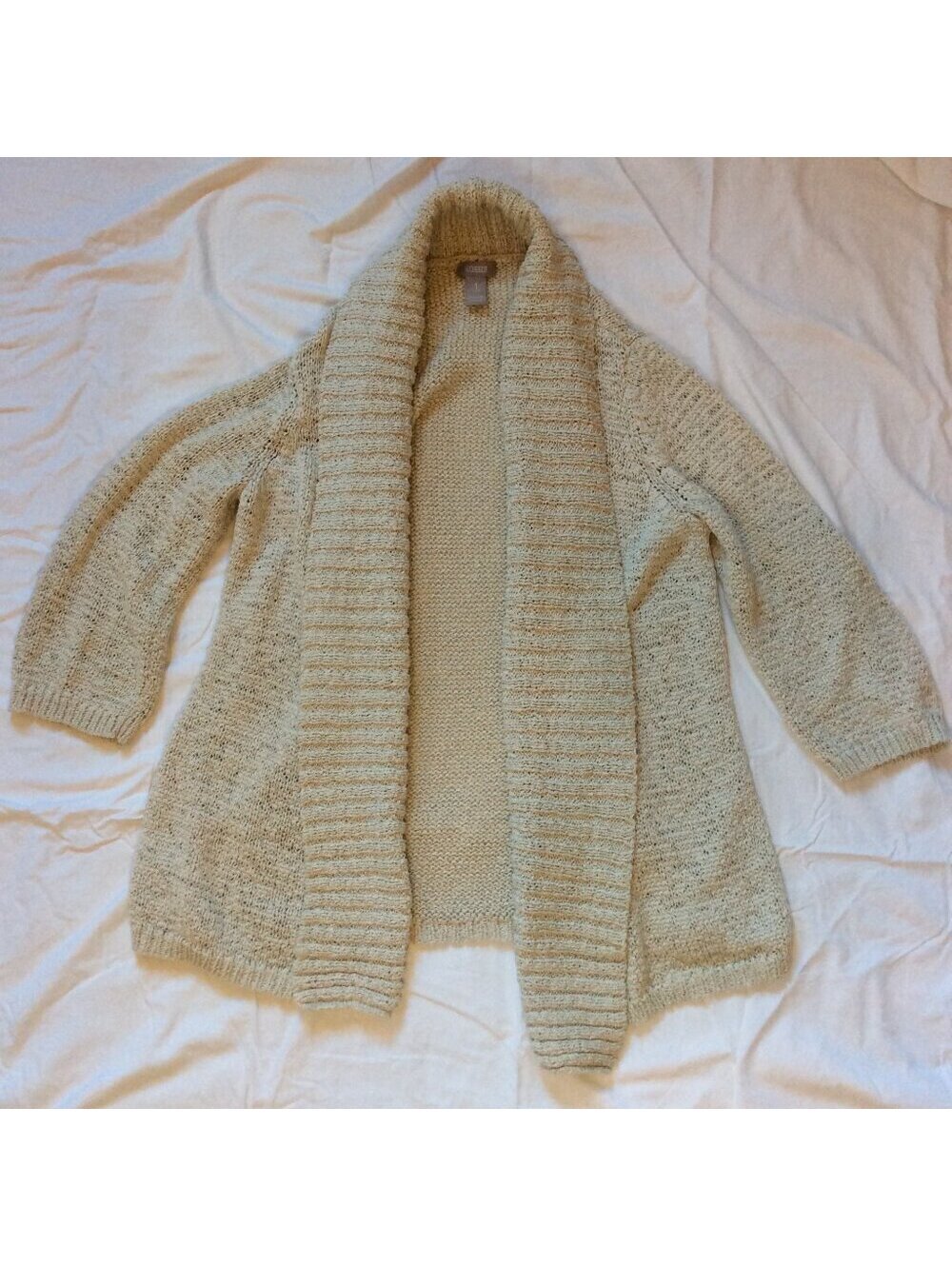 Chico's EUC Cream/Off-White Open Cardigan Size 1 (Small)